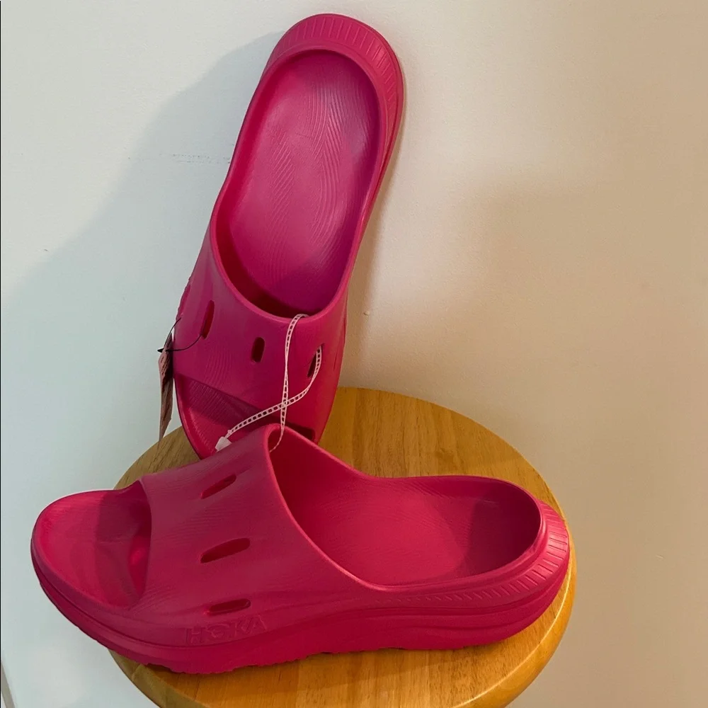 NWT Hoka Ora Recovery 3 Slides Mens Pink Slides Men’s Size 12 Women's Sz 14 - Picture 9 of 14